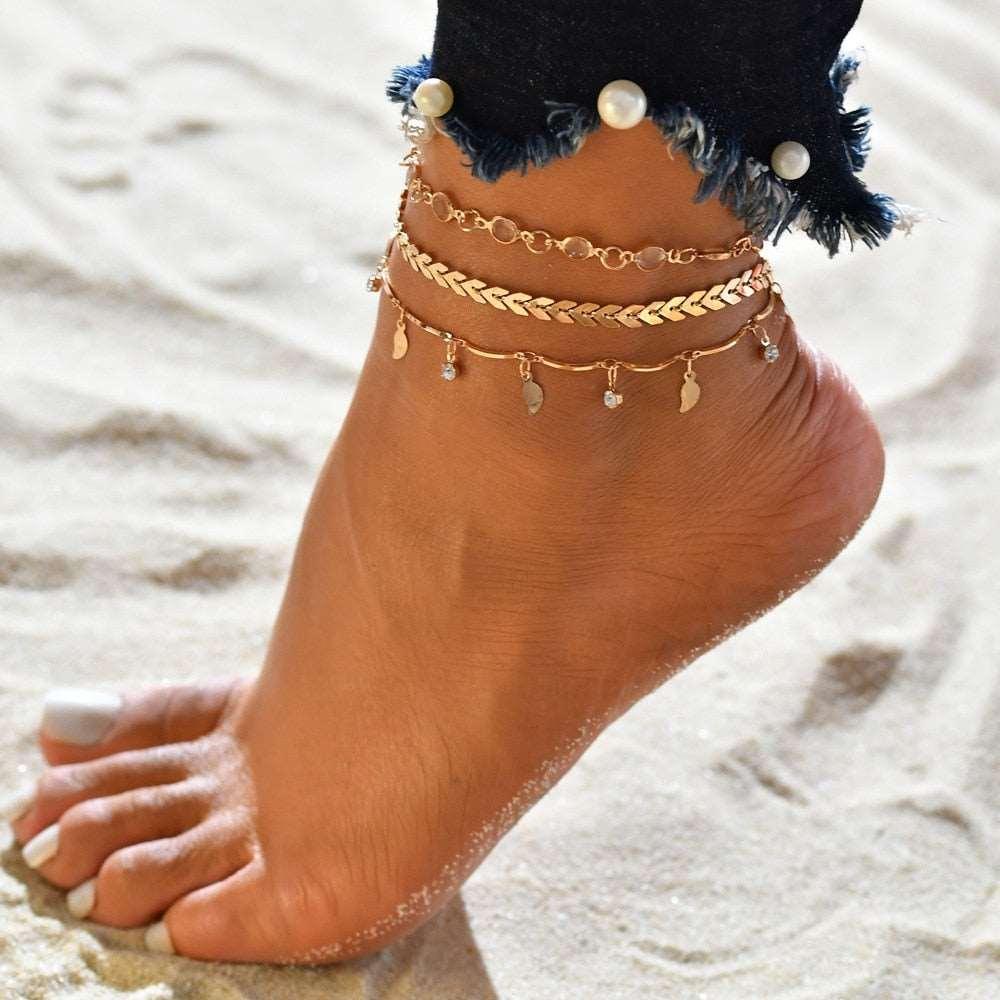 Women's Bohemian Shell Heart Anklets - Alartis