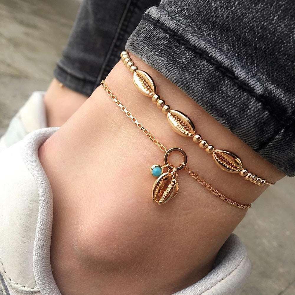 Women's Bohemian Shell Heart Anklets - Alartis