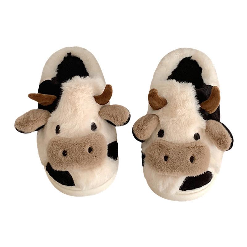 Women's Cute Cow Animal Slippers, Soft Fluffy Warm Funny Shoes - Alartis