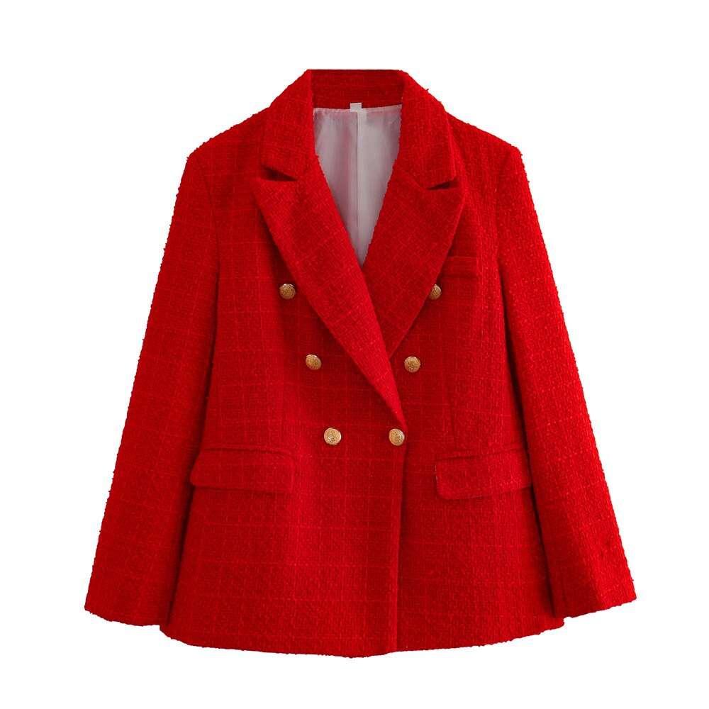 Women's Double-Breasted Vintage Chic Blazer Coat - Alartis