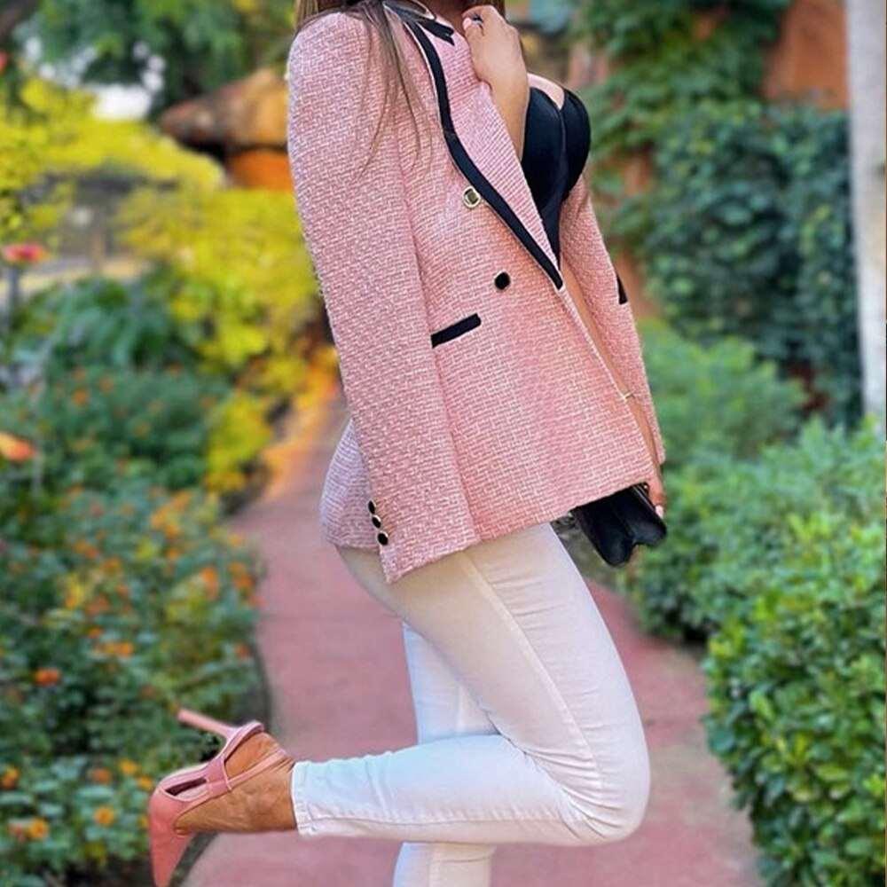 Women's Double-Breasted Vintage Chic Blazer Coat - Alartis