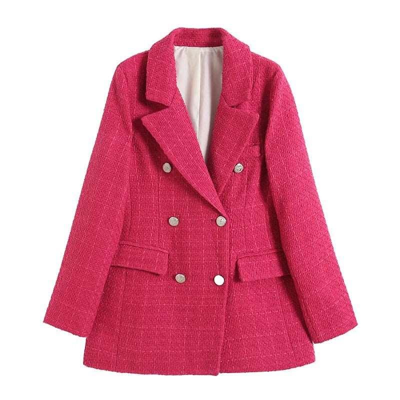 Women's Double-Breasted Vintage Chic Blazer Coat - Alartis