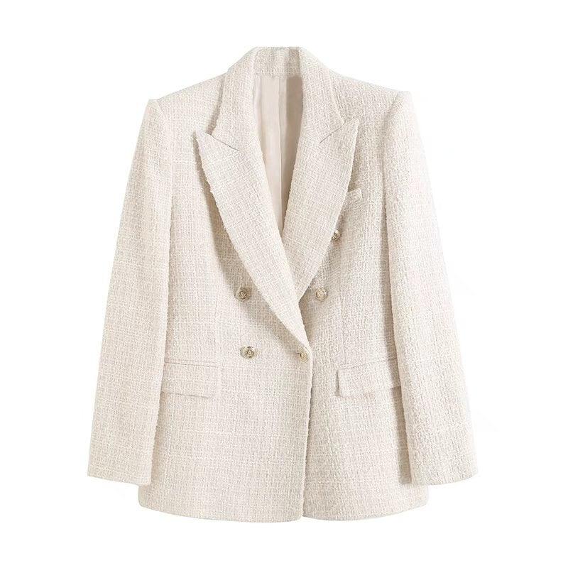 Women's Double-Breasted Vintage Chic Blazer Coat - Alartis