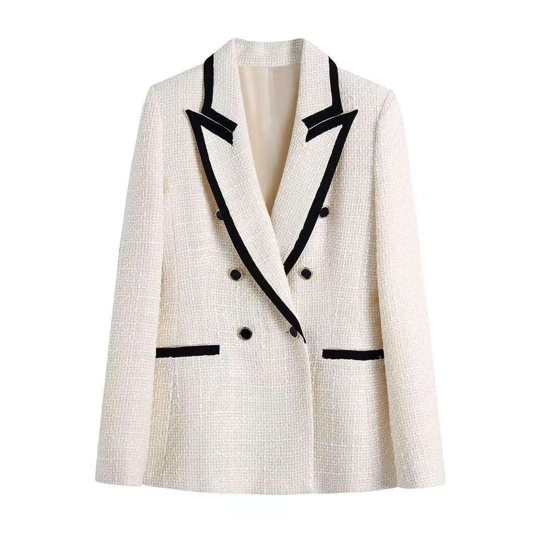 Women's Double-Breasted Vintage Chic Blazer Coat - Alartis