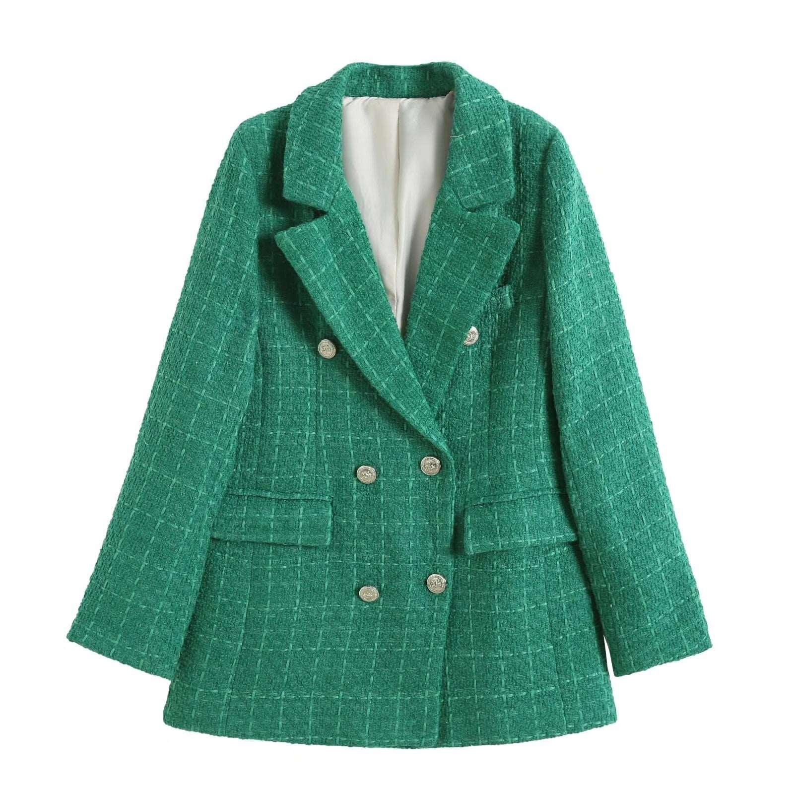 Women's Double-Breasted Vintage Chic Blazer Coat - Alartis