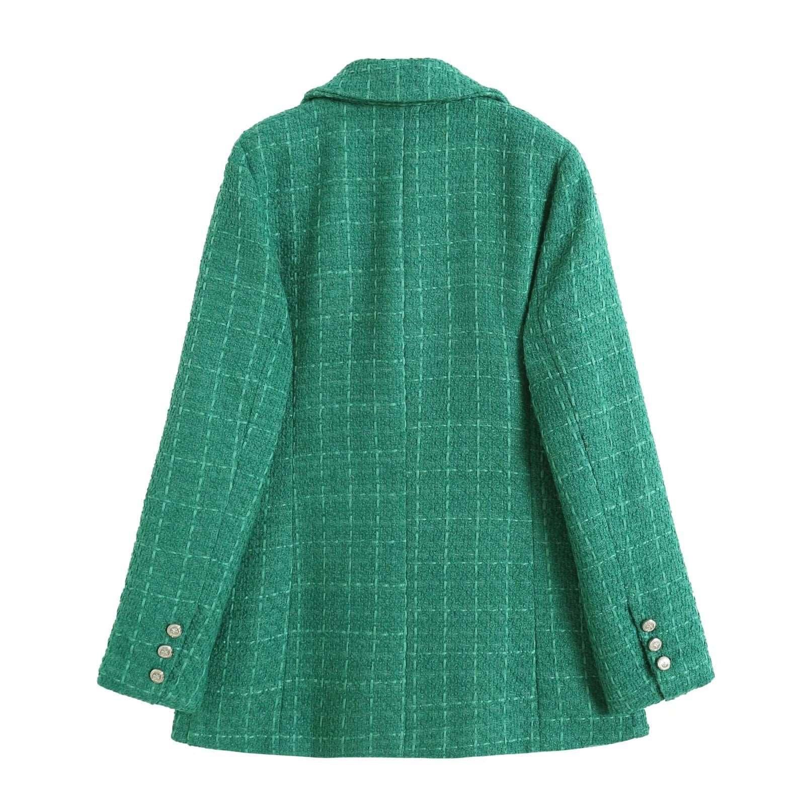 Women's Double-Breasted Vintage Chic Blazer Coat - Alartis