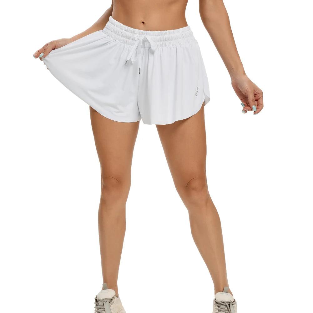 Women's Elastic Workout Yoga Jogging Hiking Shorts - Alartis