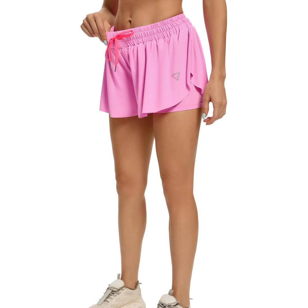 Women's Elastic Workout Yoga Jogging Hiking Shorts - Alartis