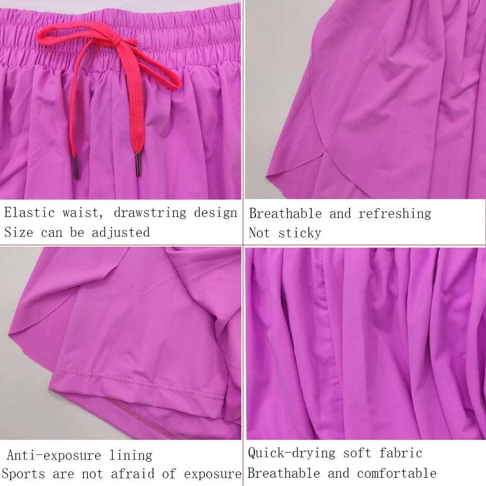 Women's Elastic Workout Yoga Jogging Hiking Shorts - Alartis