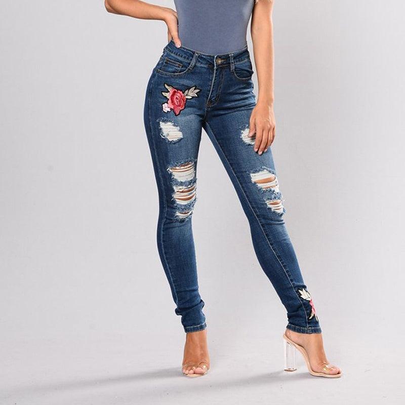 Women's Embroidery Stretch Jeans - Alartis