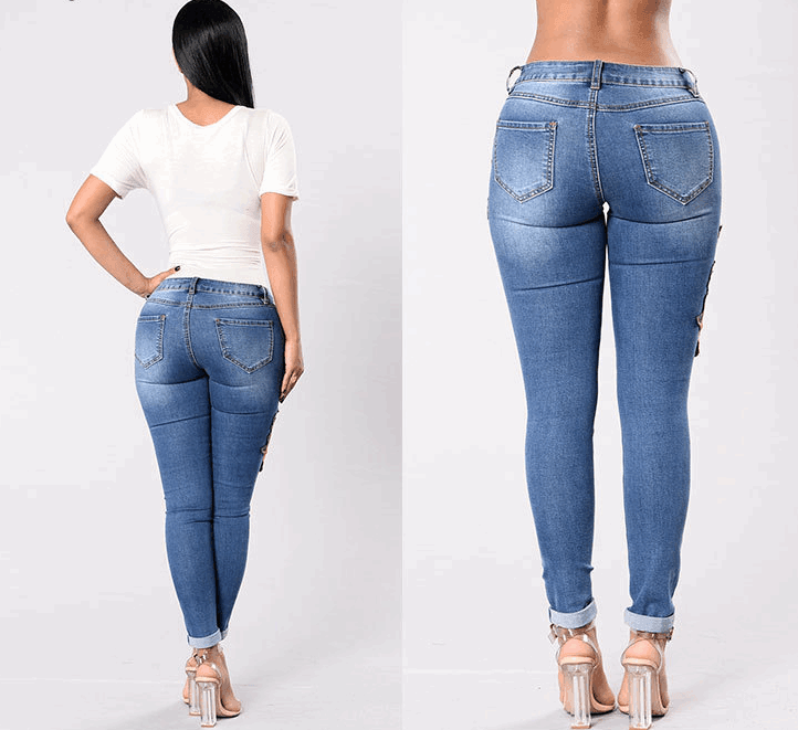 Women's Embroidery Stretch Jeans - Alartis