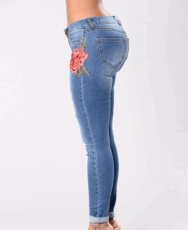 Women's Embroidery Stretch Jeans - Alartis