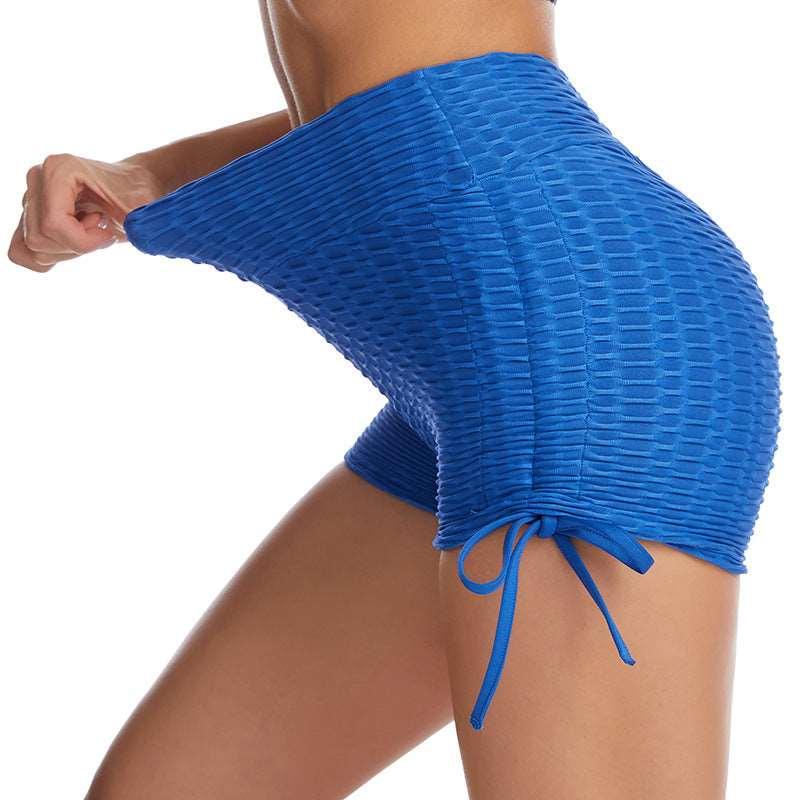 Women's Textured Drawstring Butt Lift Gym Shorts Ideal for Fitness, Yoga, and Jogging - Alartis