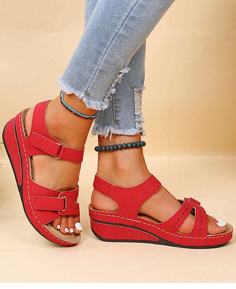 Women's Wedge Sandals, Summer Velcro Platform Shoes - Alartis