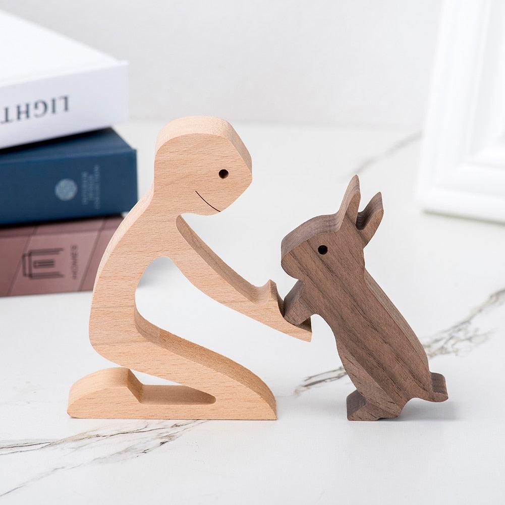 Wood Craft Figurine, Desktop Ornament Decoration Gift - Alartis