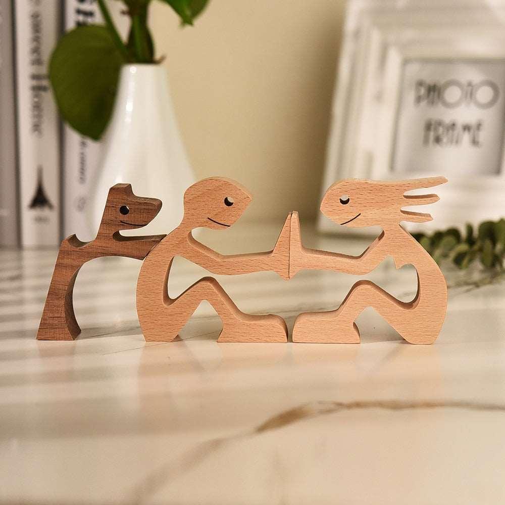 Wood Craft Figurine, Desktop Ornament Decoration Gift - Alartis