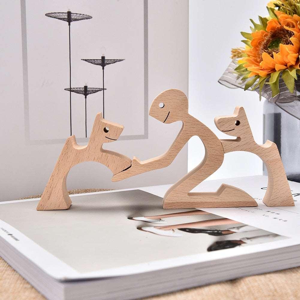 Wood Craft Figurine, Desktop Ornament Decoration Gift - Alartis