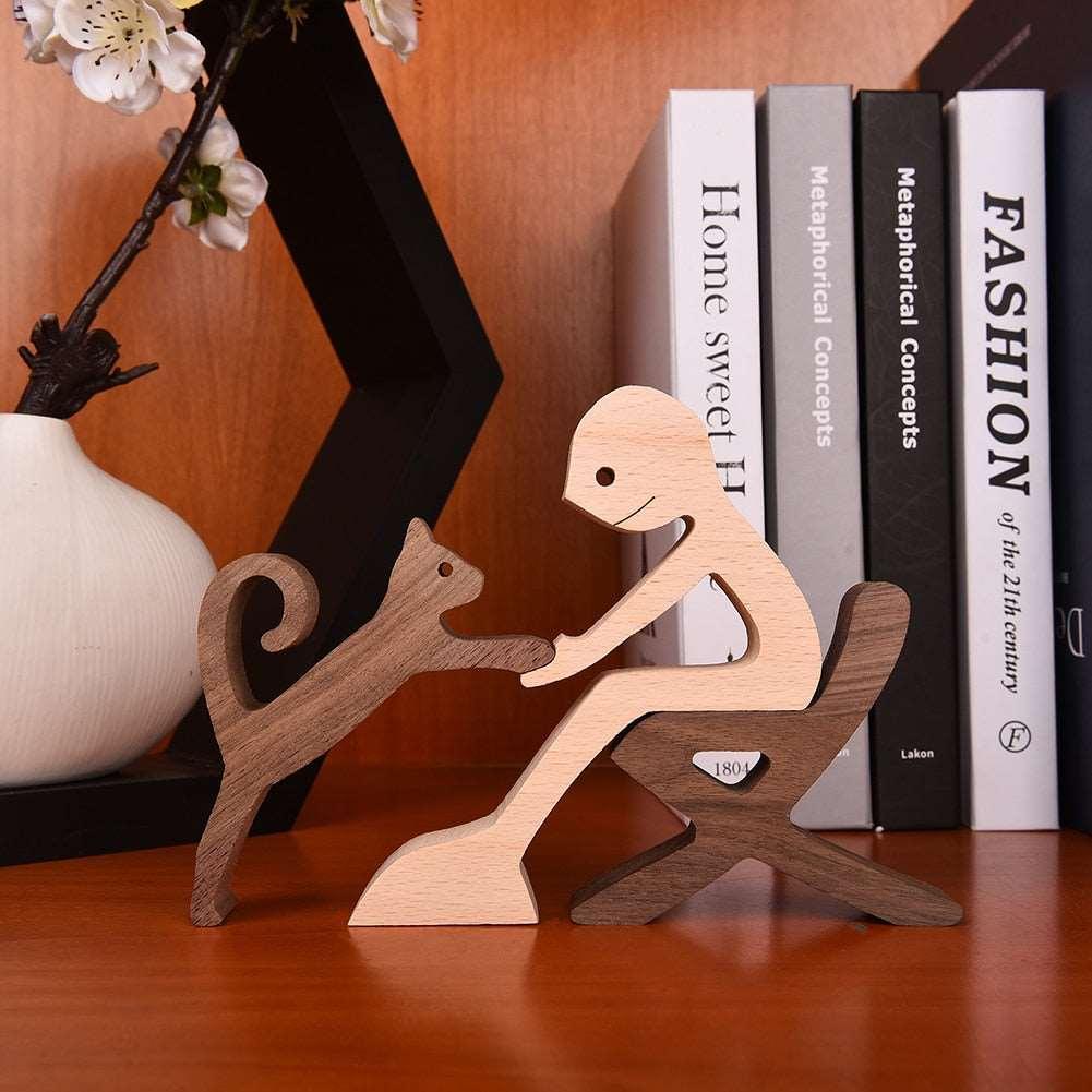 Wood Craft Figurine, Desktop Ornament Decoration Gift - Alartis