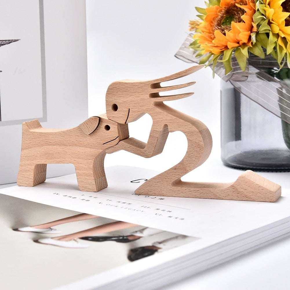 Wood Craft Figurine, Desktop Ornament Decoration Gift - Alartis