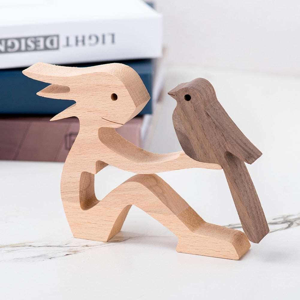 Wood Craft Figurine, Desktop Ornament Decoration Gift - Alartis