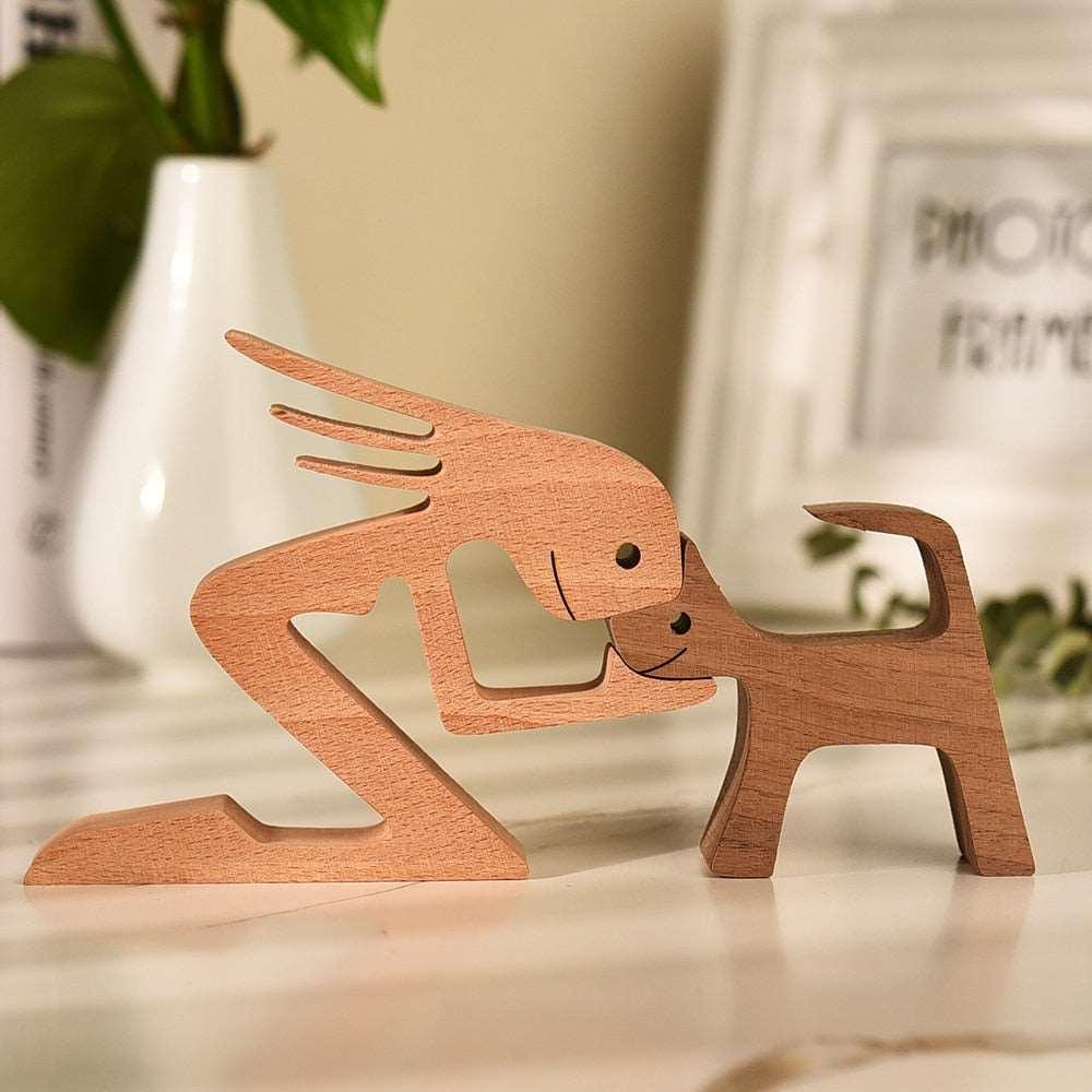 Wood Craft Figurine, Desktop Ornament Decoration Gift - Alartis