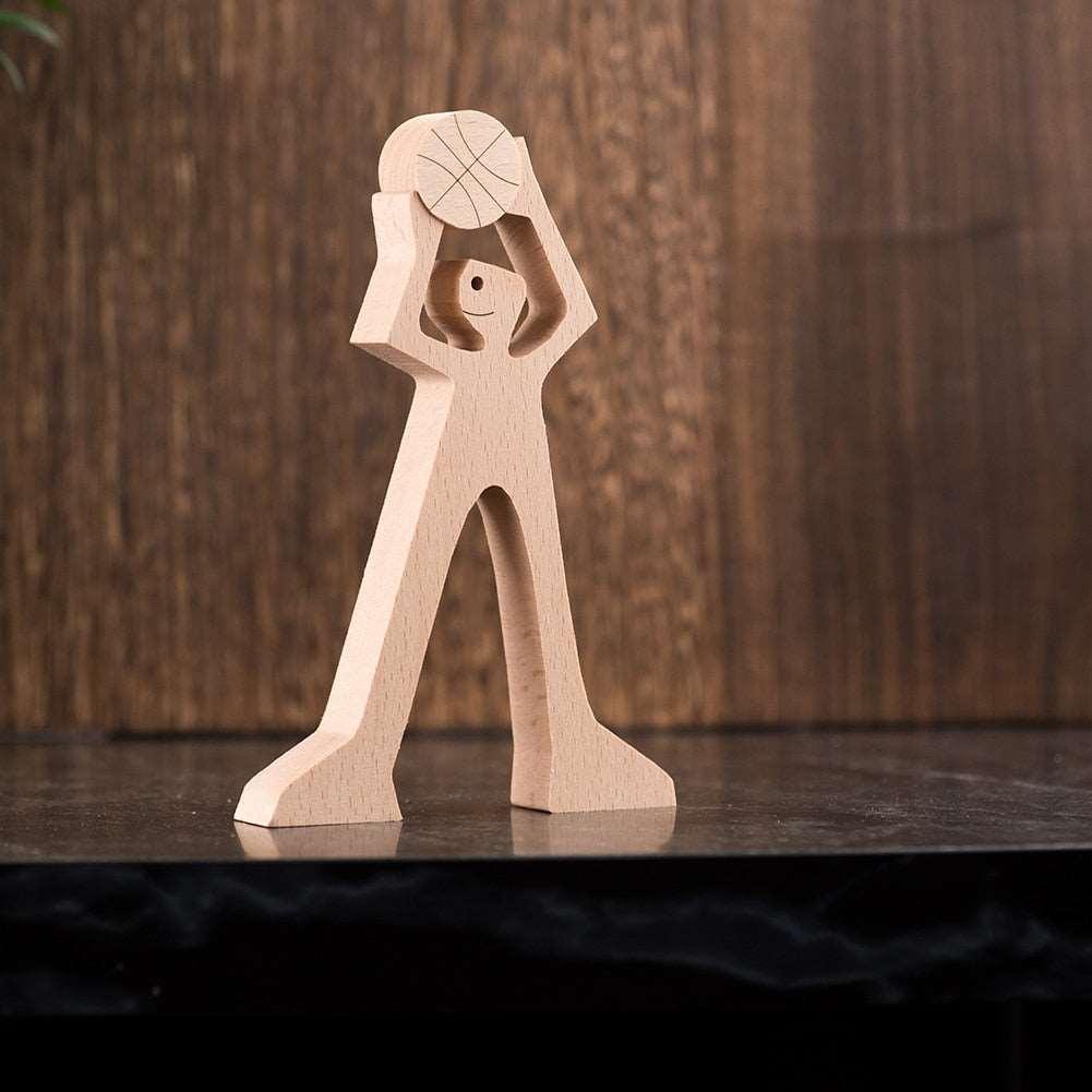 Wood Craft Figurine, Desktop Ornament Decoration Gift - Alartis