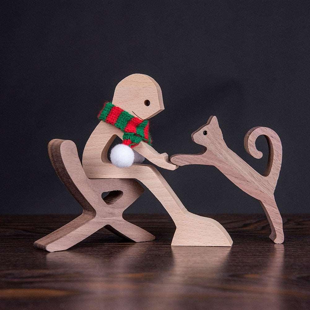 Wood Craft Figurine, Desktop Ornament Decoration Gift - Alartis