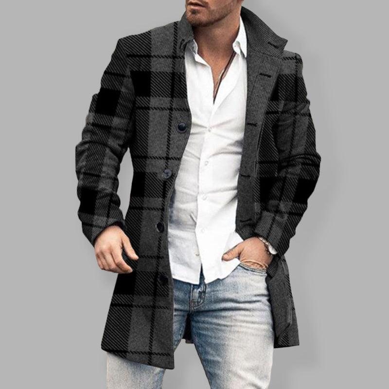 Men's Plaid Classic Overcoat - Alartis