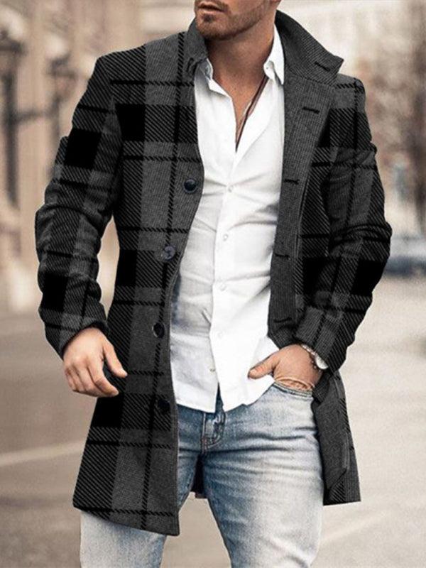 Men's Plaid Classic Overcoat - Alartis