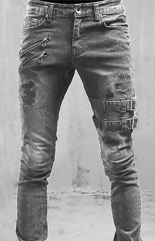 Men's Urban Edge Slim Fit Distressed Denim Jeans - Alartis