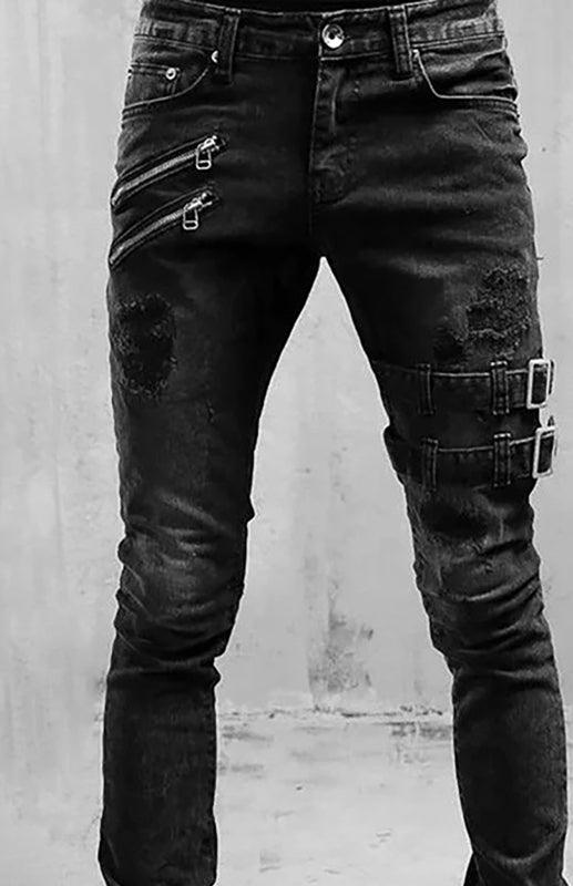 Men's Urban Edge Slim Fit Distressed Denim Jeans - Alartis