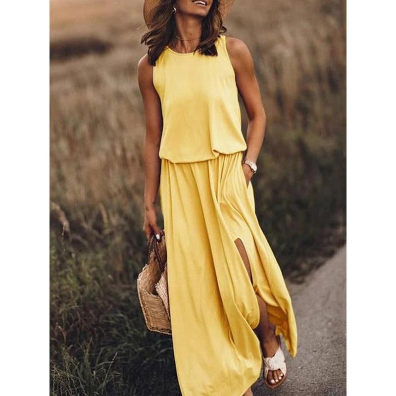 Women's Sleeveless Slit Long Dress - Alartis