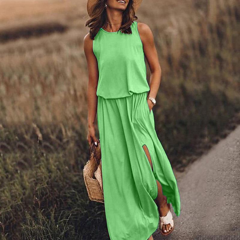 Women's Sleeveless Slit Long Dress - Alartis