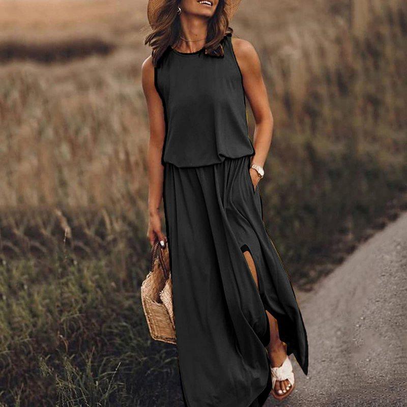 Women's Sleeveless Slit Long Dress - Alartis